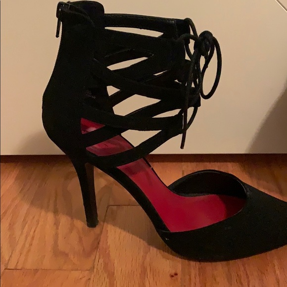 Black Strappy Heels - Picture 2 of 3
